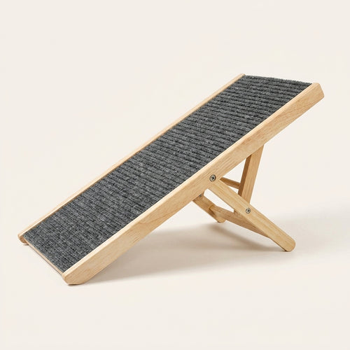 Adjustable wooden dog ramp, three heights, studio