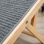 Adjustable wooden dog ramp, three heights, detail
