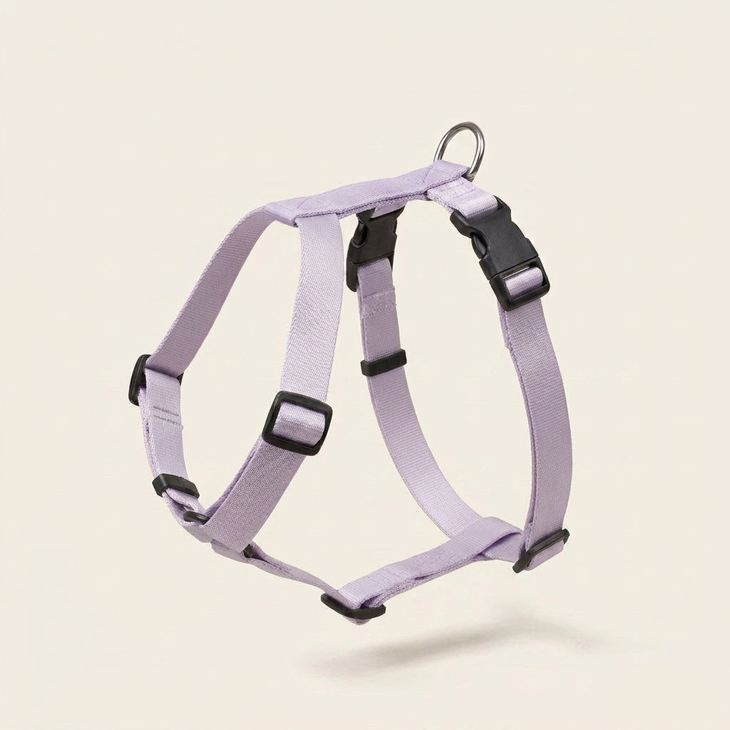 Escape proof dog harness, padded with top handle, reflective, Cow'S Milk Purple, studio