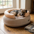 Calming Plush Dog Bed, Raised Rim and Non-Slip Base, for Small Breeds