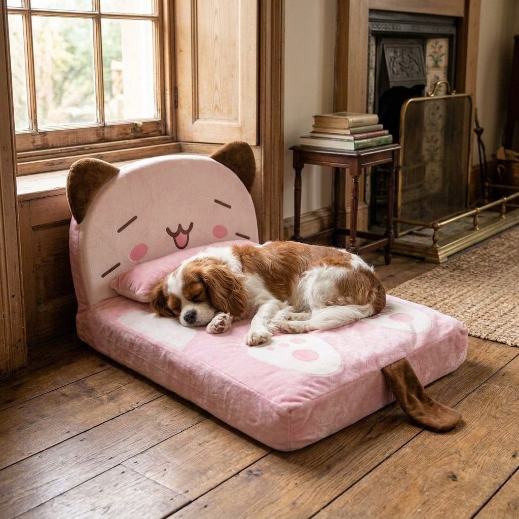 Dog Bed Xl Washable: Washable dog bed, supportive backrest for anxious dogs, Pink