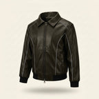 Dog faux leather jacket, fleece lined bomber coat, machine washable, Autumn weight, studio