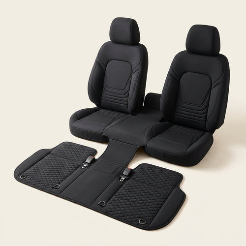 Dog Car Booster Seat, Raised Travel Bed with Safety Tether, Foldable