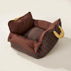 Dog car travel cushion, padded, waterproof, machine washable, Chestnut Brown, studio
