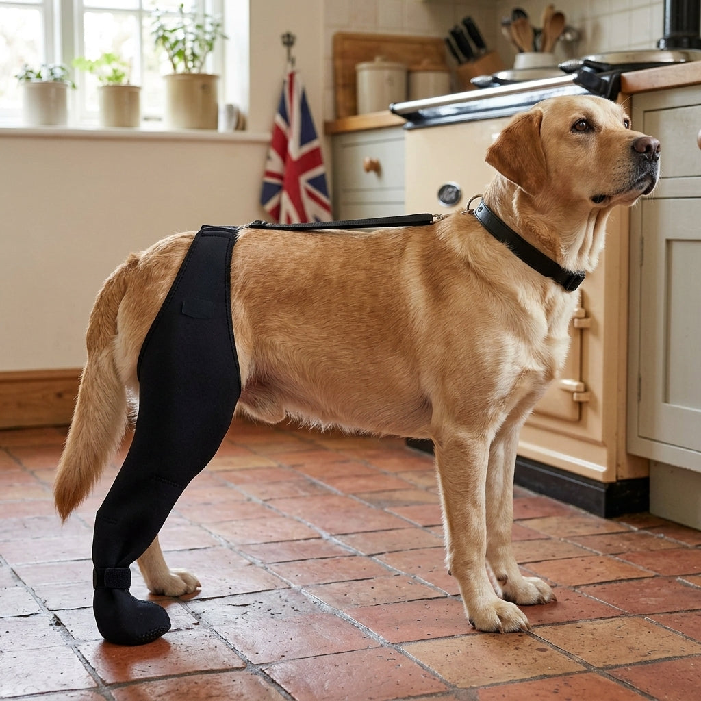 Dog leg sleeve, non-slip rubber sole, breathable paw protection, Right