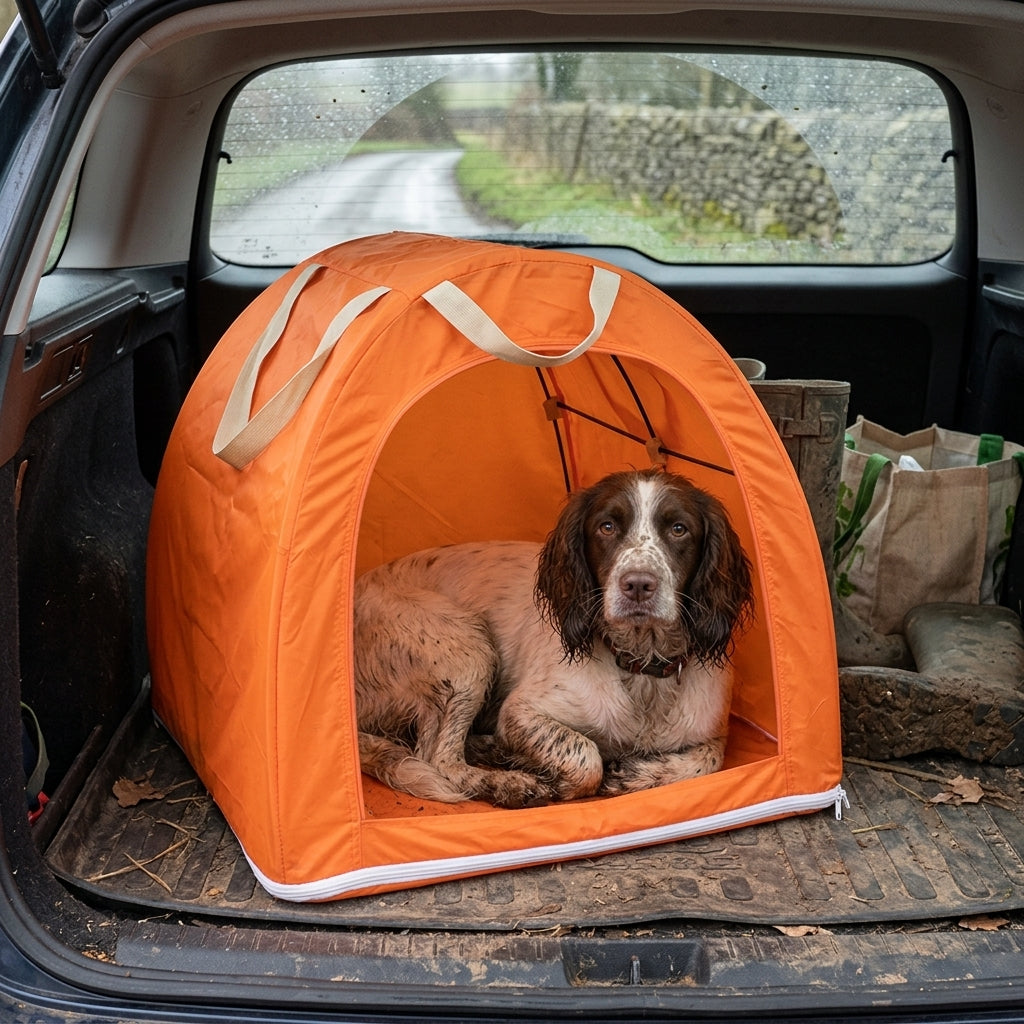Enclosed Dog Cave Bed, Warm Hooded Hideaway