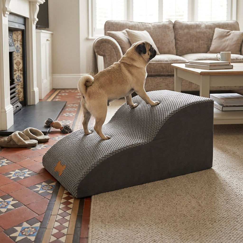 Dog Stairs non Slip: Dog stairs, non-slip foam, removable washable cover, 2 steps