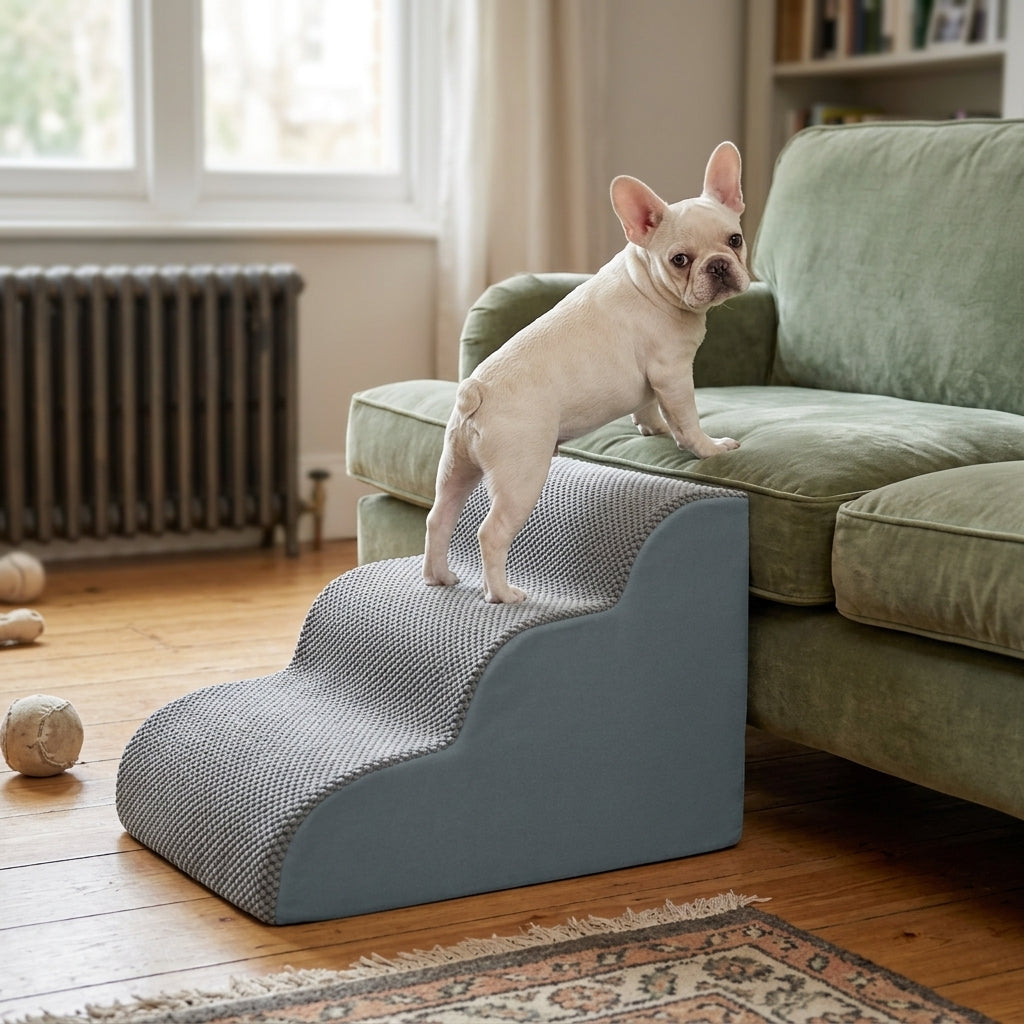 Dog stairs, non-slip foam, removable washable cover, 3 steps