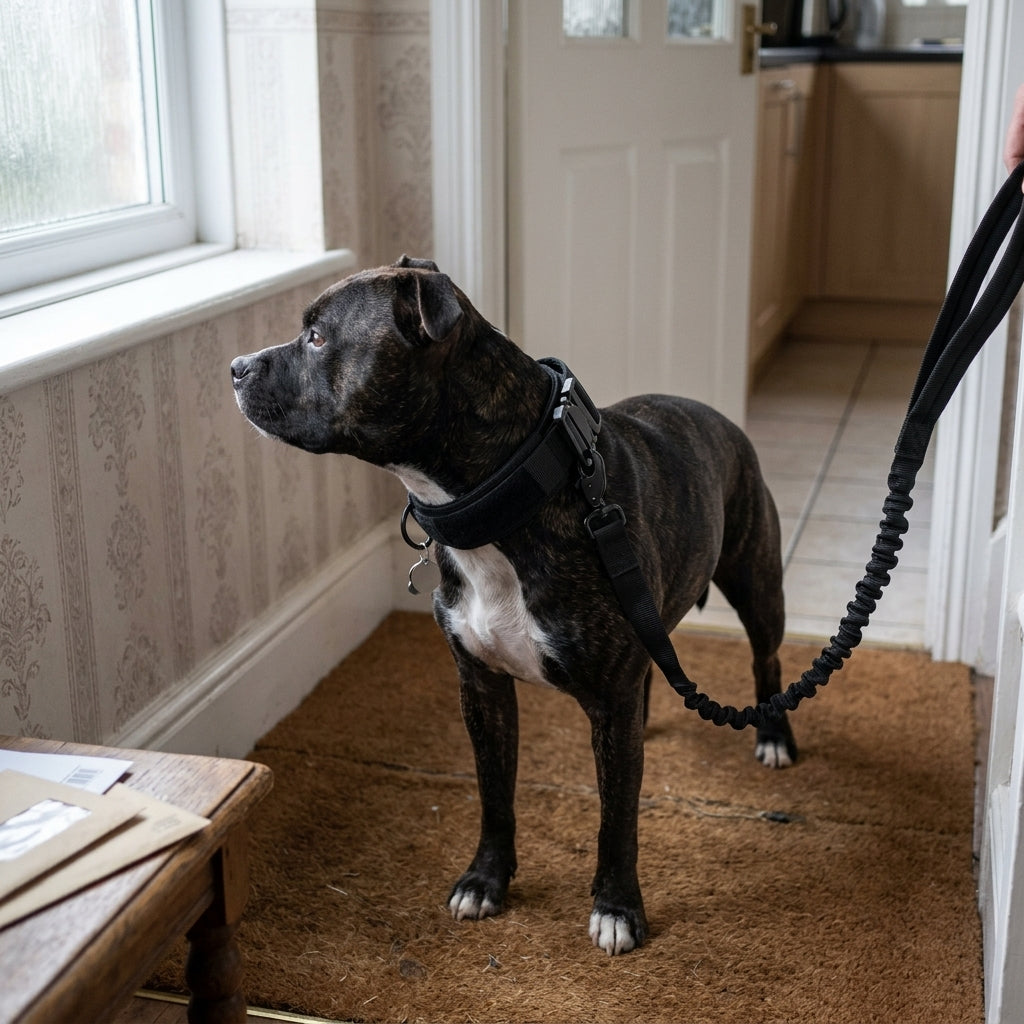 Padded Nylon Dog Collar, Adjustable with Metal Buckle