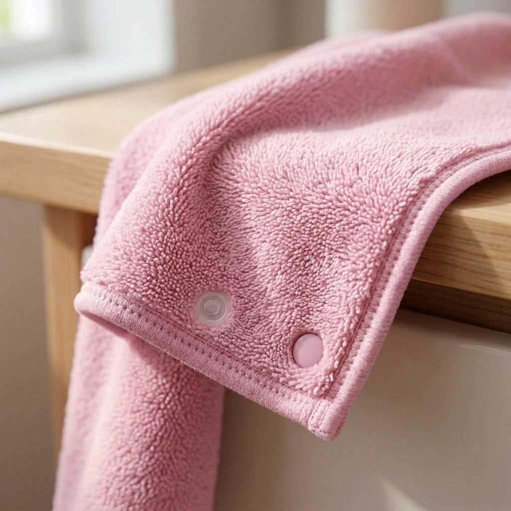 Dog drying towel, ultra absorbent microfibre, machine washable, Pink large, detail