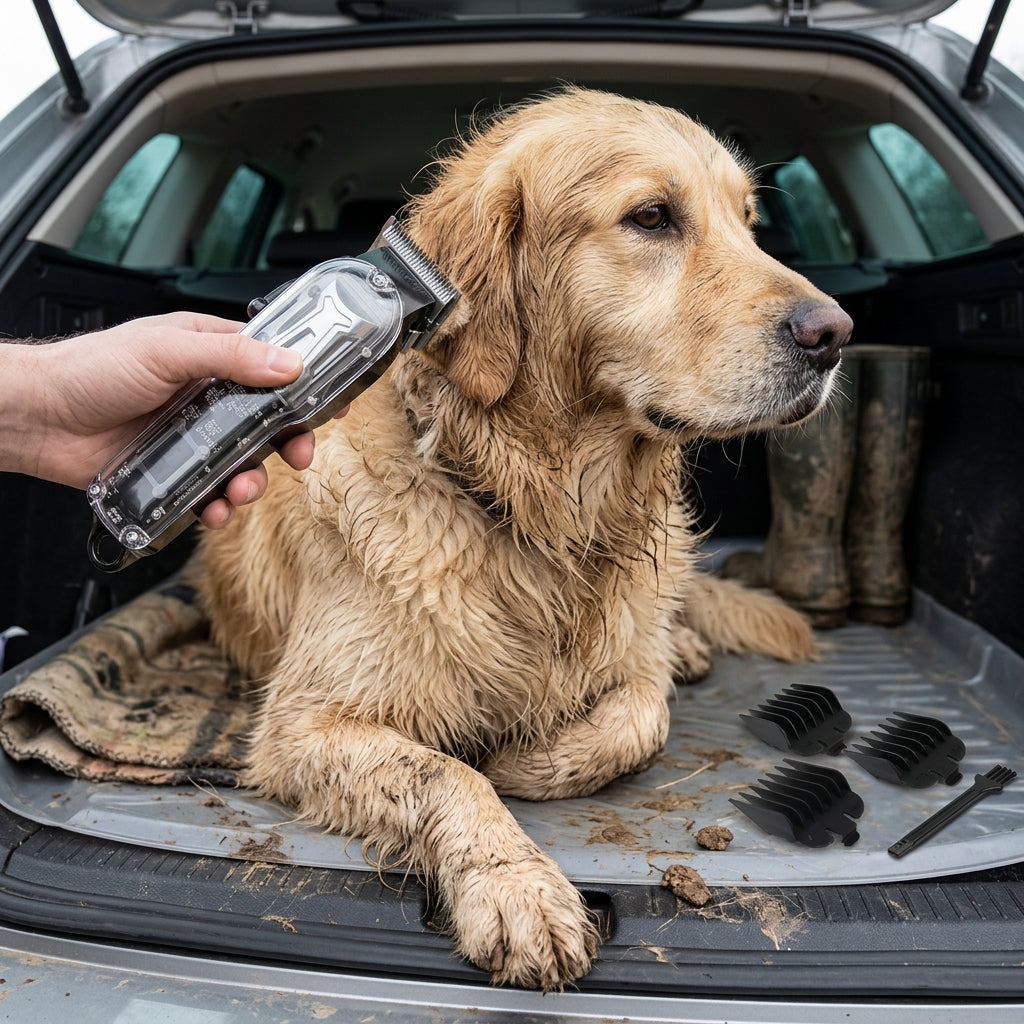 Quiet Dog Grooming Clipper, Rechargeable Low-Noise