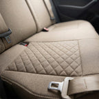 Dog car seat cover set, quilted with safety tether and washable liner, Beige-M Code, detail
