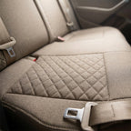 Dog car seat cover set, quilted with safety tether and washable liner, Beige-Xl Code, detail