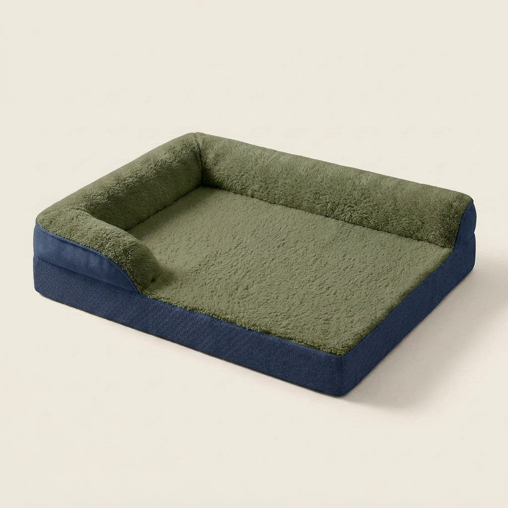 Dog sofa mat, quilted with raised bolsters, non-slip base, washable, L90X65X16Cm, studio