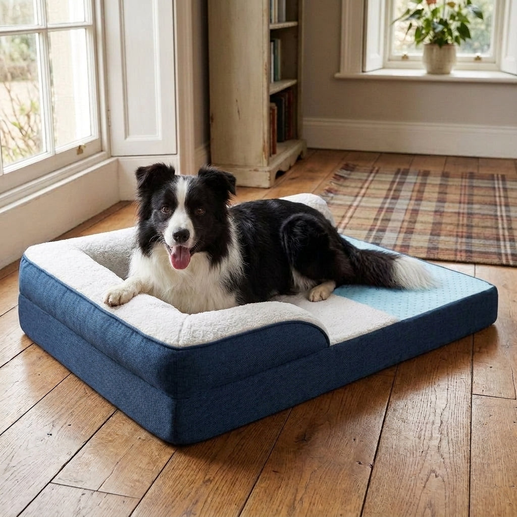 Dog sofa mat, quilted with raised bolsters, non-slip base, washable, M75X50X16Cm