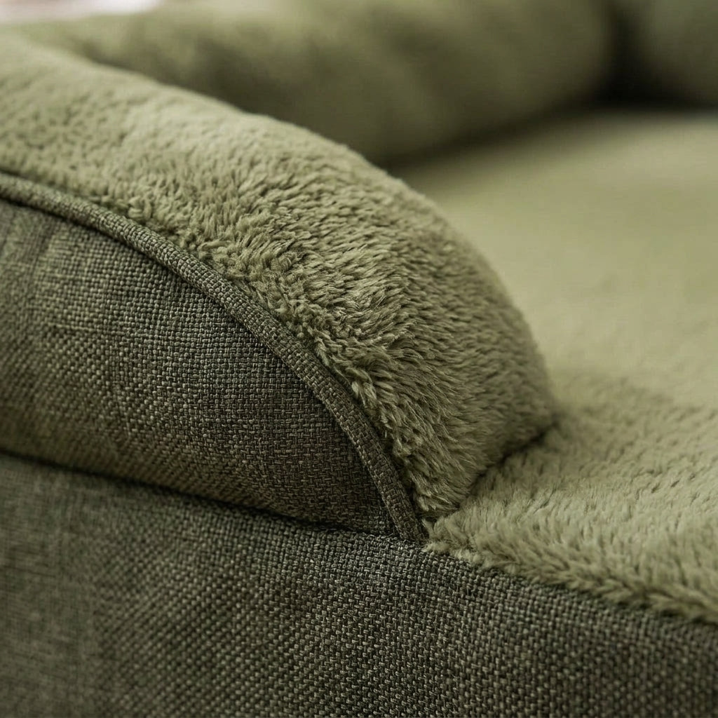 Dog sofa mat, quilted with raised bolsters, non-slip base, washable, S50X40X12Cm, detail
