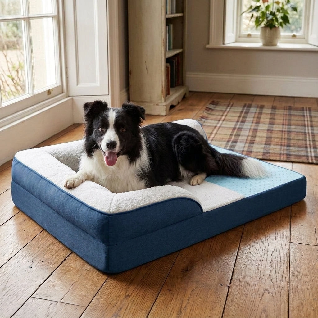 Dog sofa mat, quilted with raised bolsters, non-slip base, washable, S50X40X12Cm