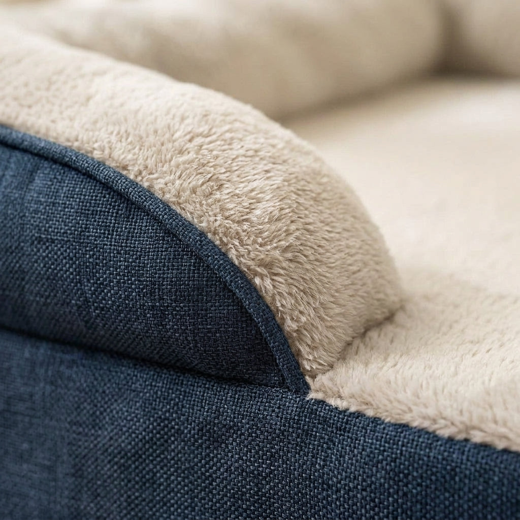Dog sofa mat, quilted with raised bolsters, non-slip base, washable, Xl105X75X20Cm, detail