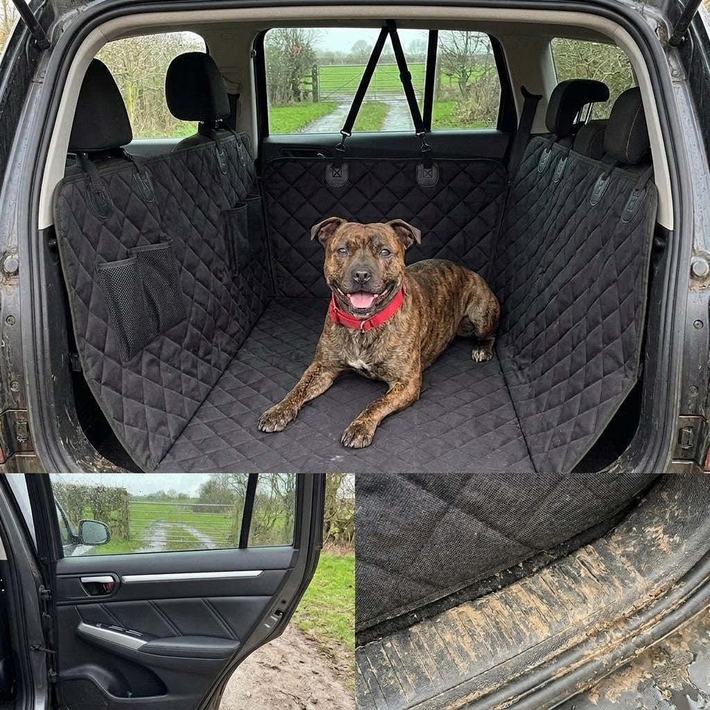 Dog car seat mat, waterproof Oxford fabric, machine washable, Black