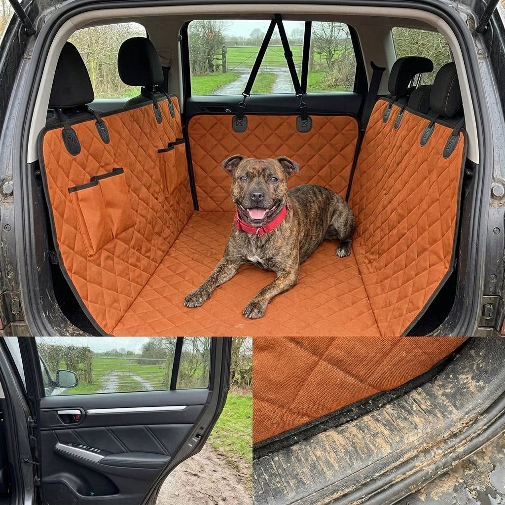 Dog car seat mat, waterproof Oxford fabric, machine washable, Orange edge