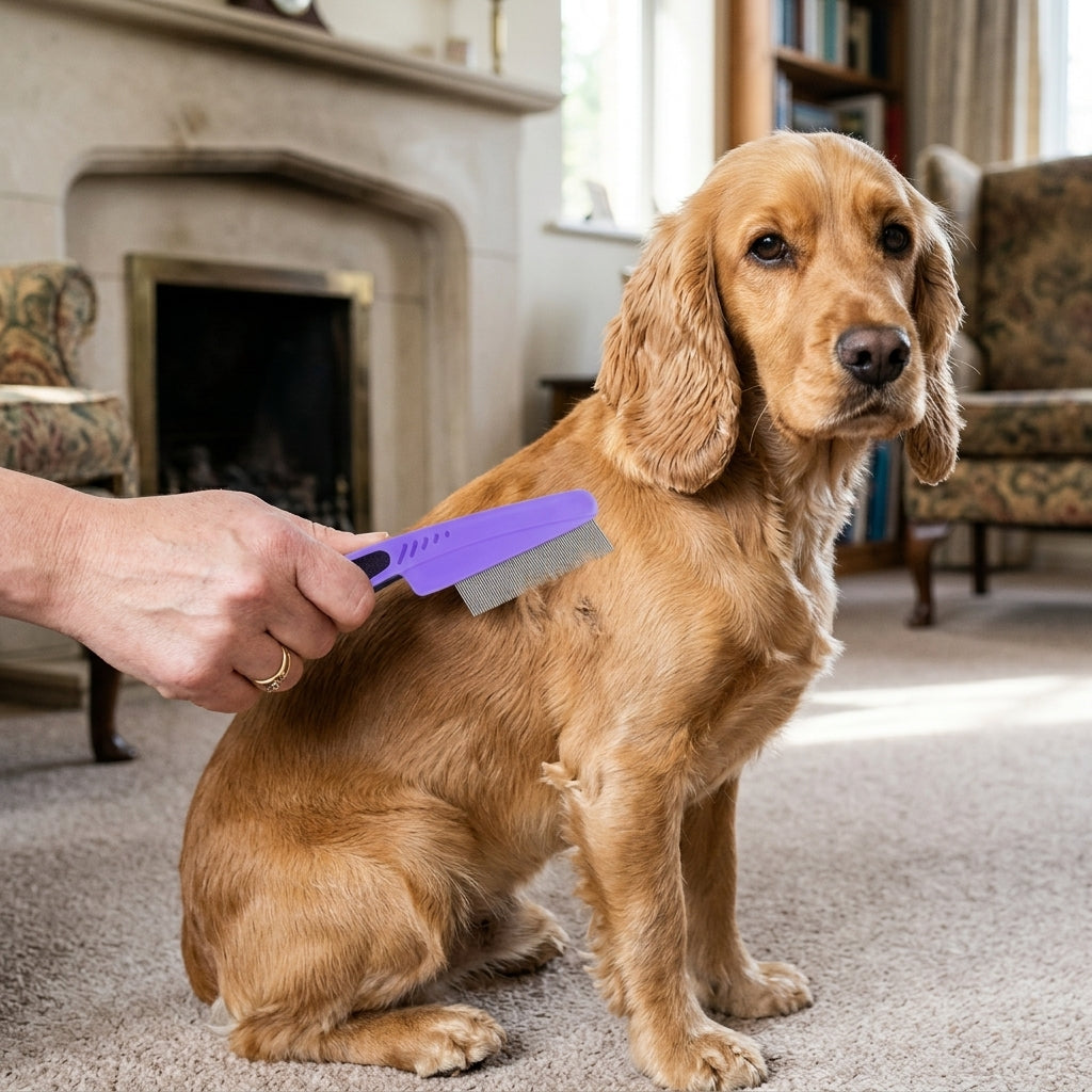 Self-Cleaning Slicker Brush, Deshedding Dog Groomer