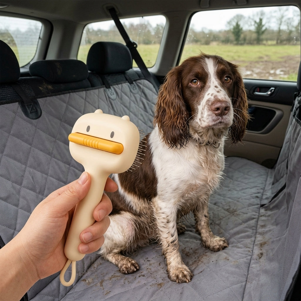 Self-Cleaning Slicker Brush, Deshedding Dog Groomer, Extra Plush