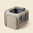 Dog carrier, soft-sided travel bag with padded shoulder straps, Beige, studio