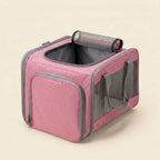 Dog carrier, soft-sided travel bag with padded shoulder straps, Pink, studio