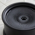 Stainless steel dog bowl, splash proof, floating insert, non slip, Black, detail