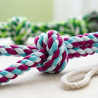 Rope dog toy, dense knotted chew toy for tug and play, Colorful 3, detail