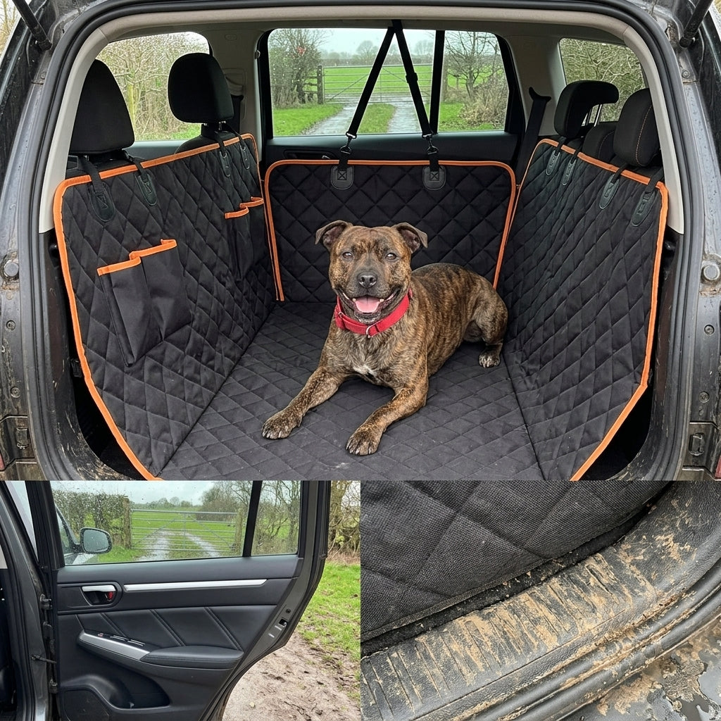 Waterproof Dog Car Seat Cover, Fits Most Cars & SUVs, Heavy Oxford Cloth