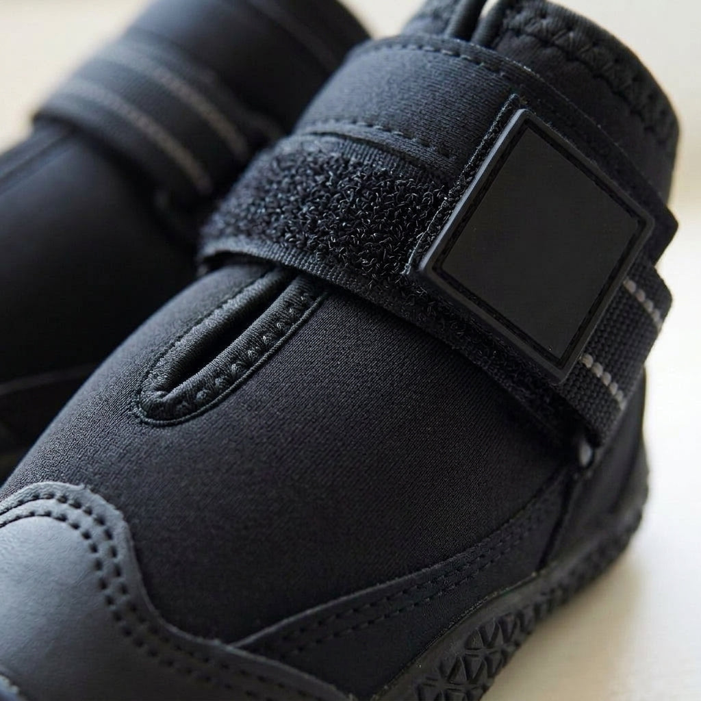 Dog boots, waterproof non-slip paw protection for winter walks, Black, detail