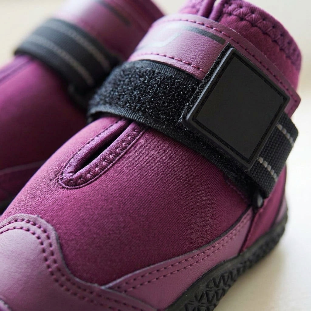 Dog boots, waterproof non-slip paw protection for winter walks, Water Violet, detail